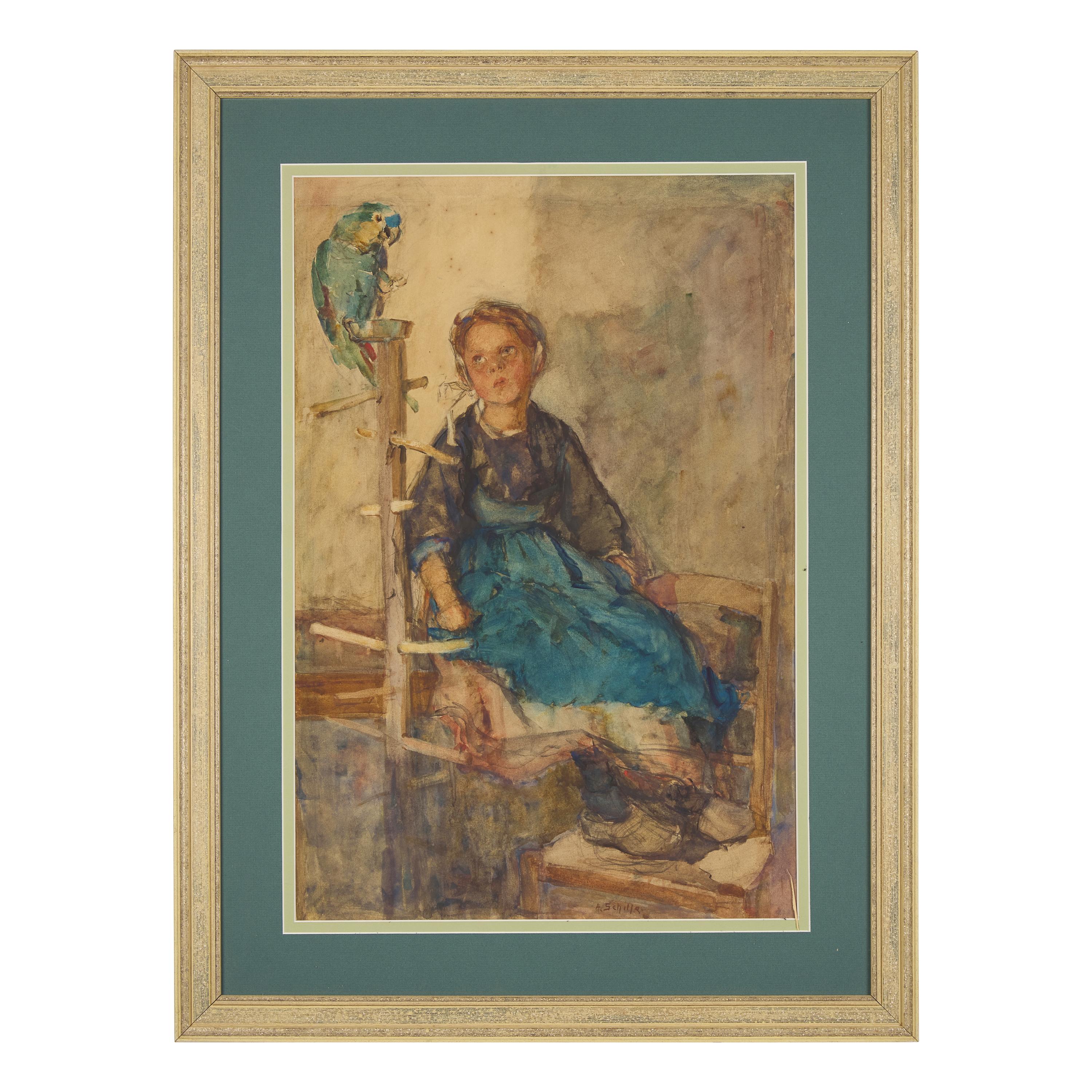 Alice Schille (American, 1869–1955) — Child with a Parrot