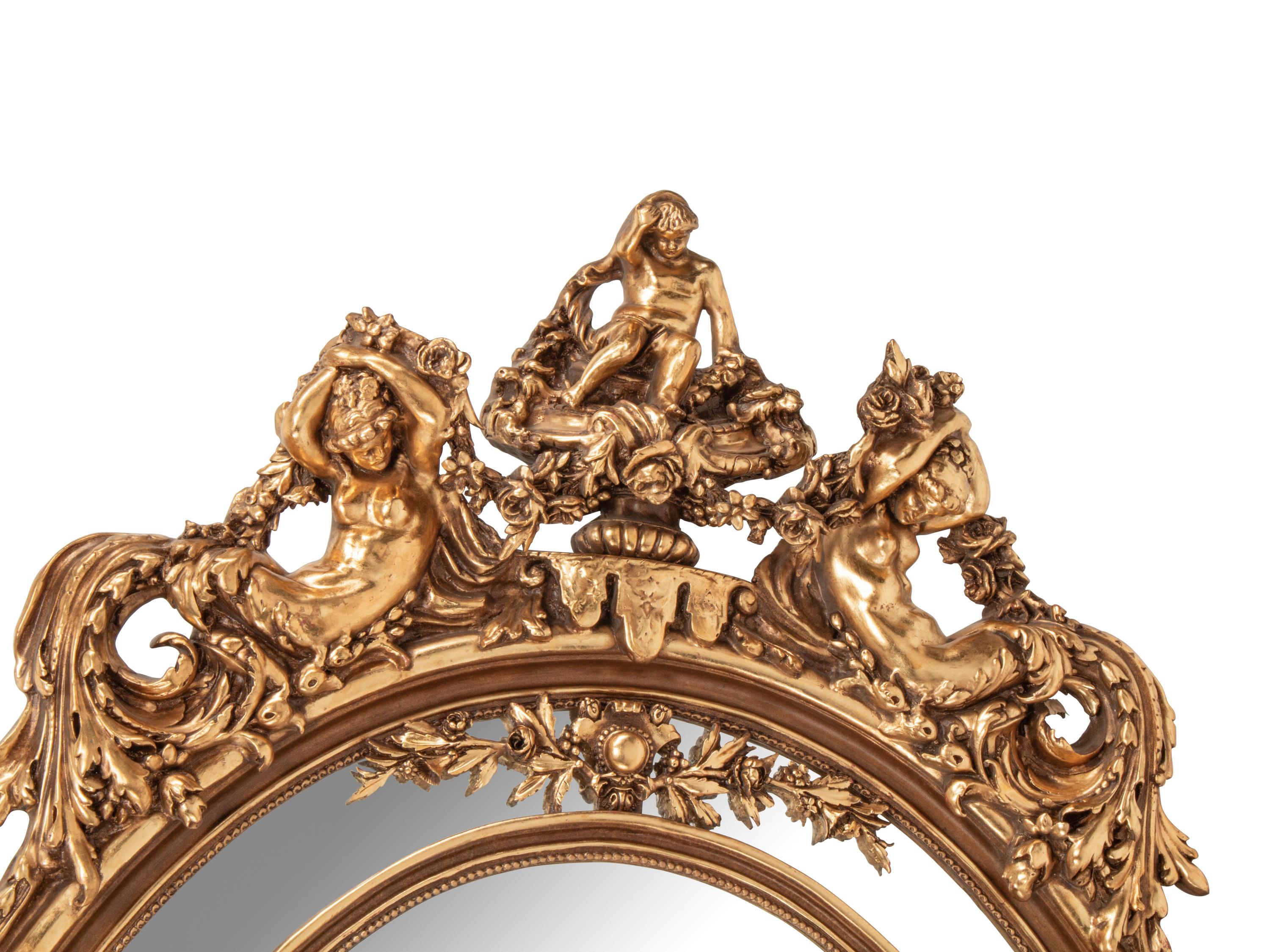 A Napoleon III Style Giltwood and Gilt Composition Mirror