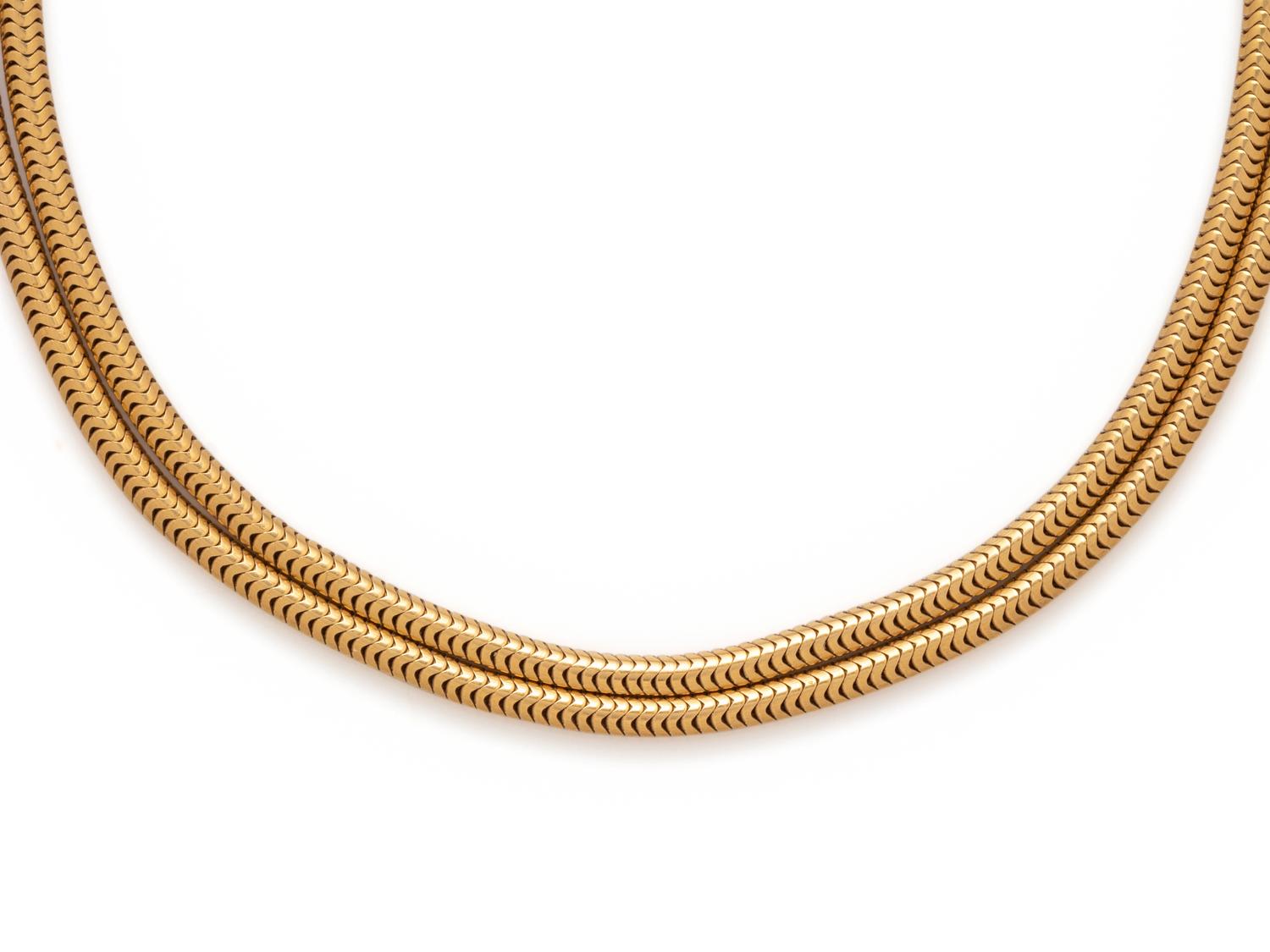 YELLOW GOLD DOUBLE STRAND NECKLACE