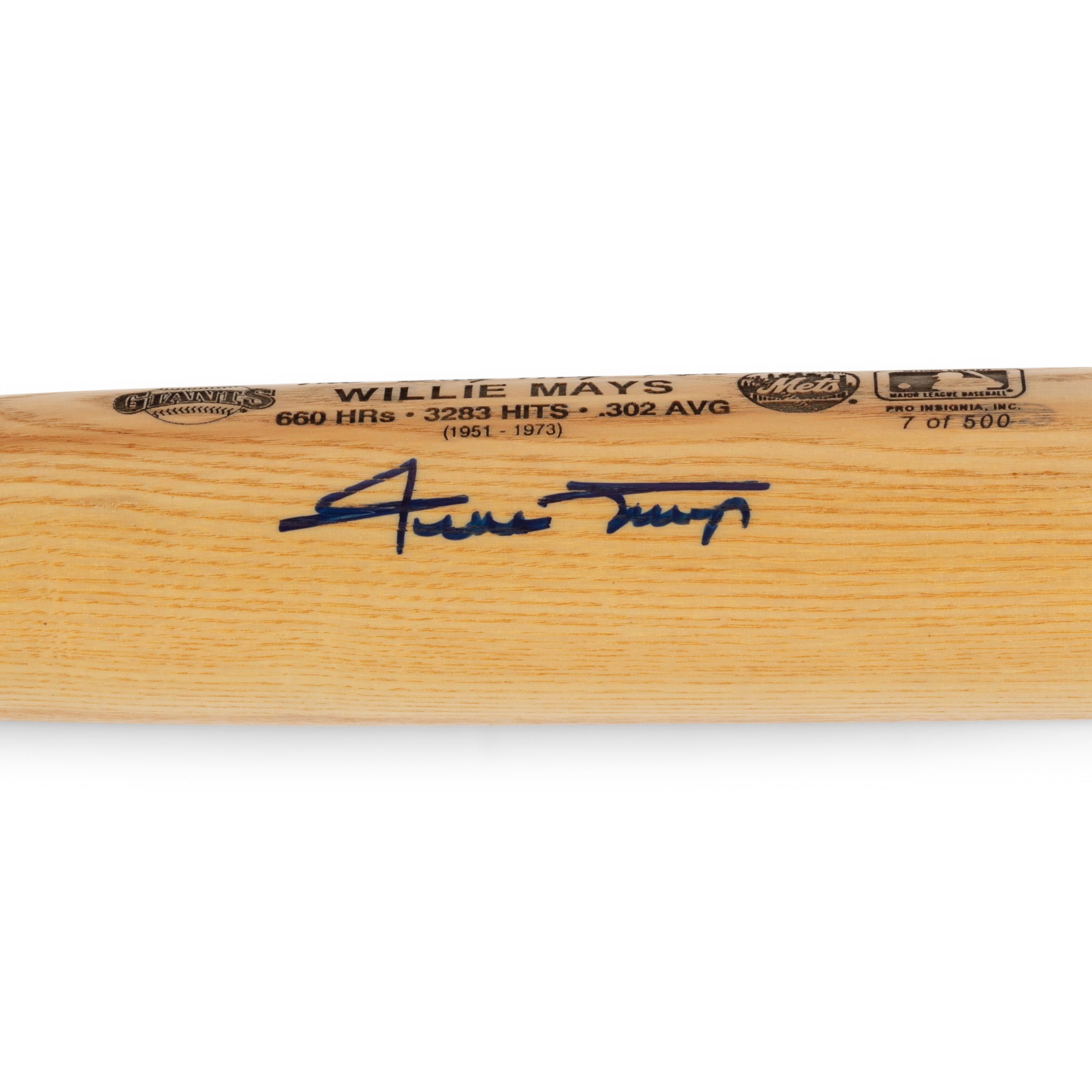 A Willie Mays Signed Autograph Bat (Beckett Authentication Services Letter)