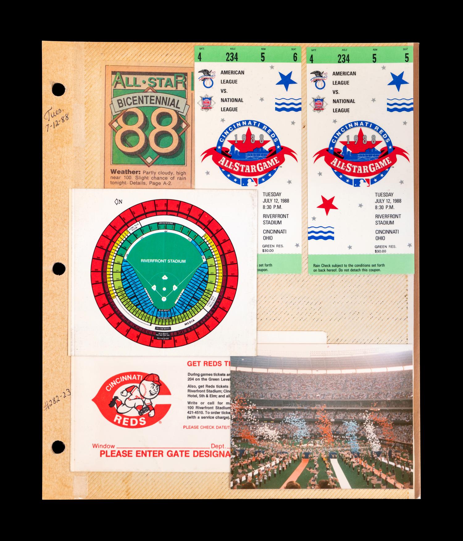 A Group of 1970s Cincinnati Reds Pete Rose Riverfront Stadium Ephemera (Including National League Playoffs, World Series),