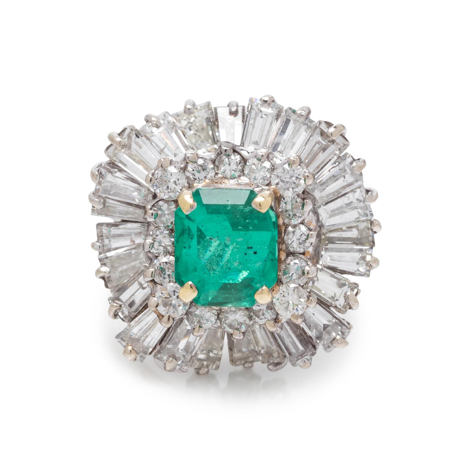 EMERALD AND DIAMOND RING