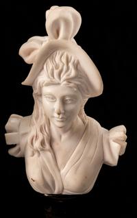 A Set of Four Italian Marble Busts of Women