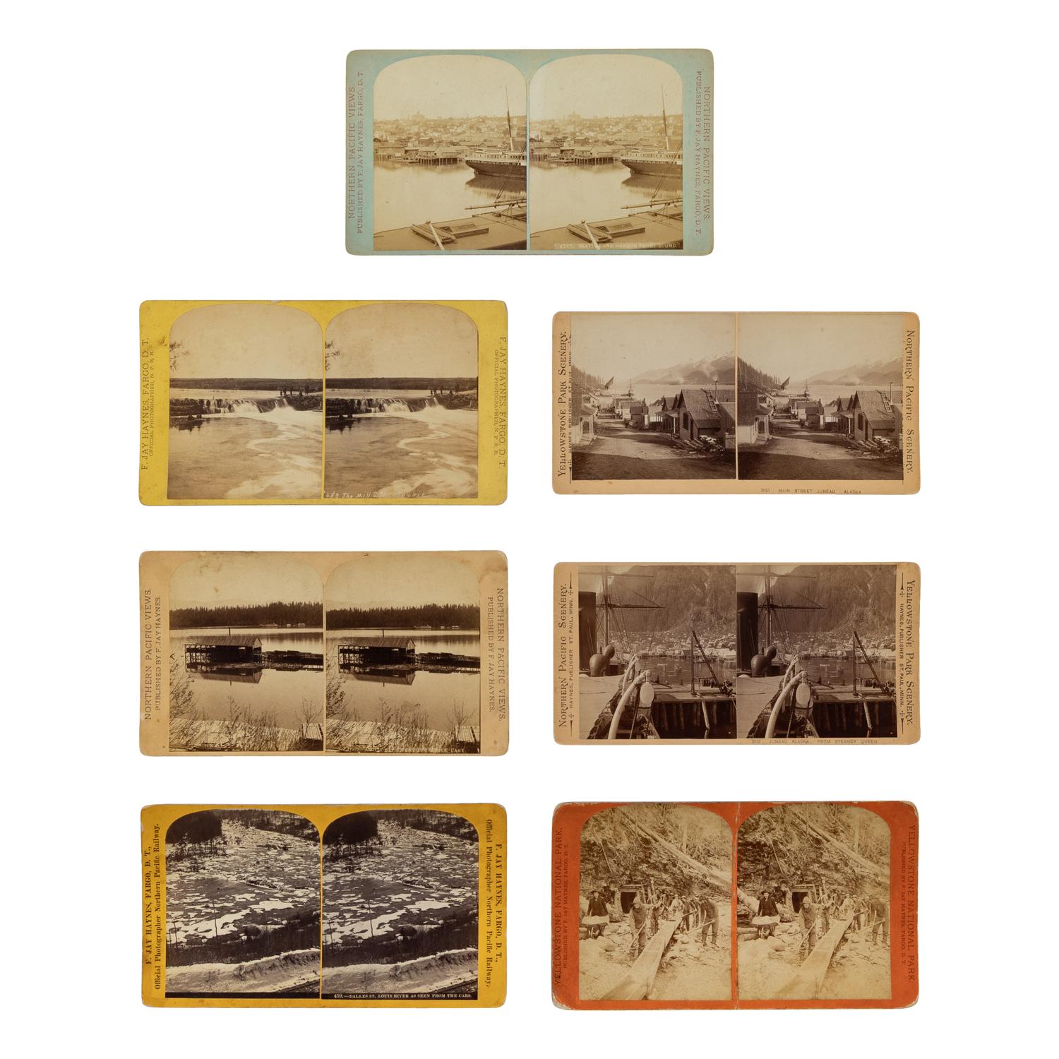 Haynes, F. Jay (1853-1921). A group of 7 stereoviews, incl. Alaska and Northwest Coast scenes.