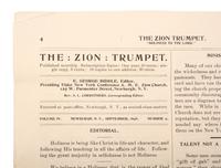 [CIVIL WAR]. Two issues of The Zion Trumpet , published by the Rev. Eli George Biddle (1846-1940), veteran of the 54th Massachusetts Infantry regiment.