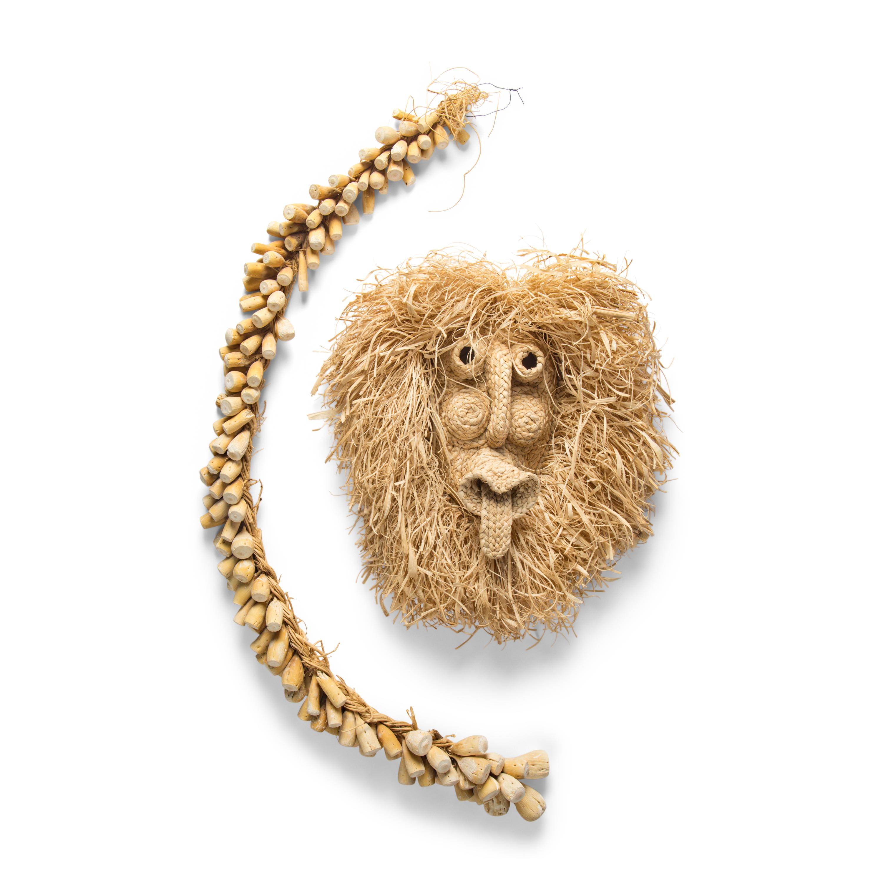 Haudenosaunee Corn Husk Mask and Braided Timpsila Rope