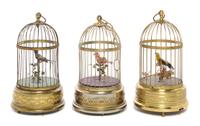 Three Birdcage Automata Height of tallest 11 1/2 inches. — 19TH CENTURY