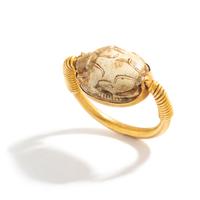 An Egyptian Gold and Steatite Scarab Swivel Ring