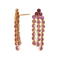 RUBY AND YELLOW GOLD FRINGE EARRINGS