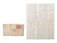 [CIVIL WAR]. DENVER, James W. (1817-1892). Autograph letter signed ("J.W. Denver") as brigadier general, describing the May 1862 siege and battle of Corinth. "Camp No. 8, near Corinth, Miss," 1 June 1862.
