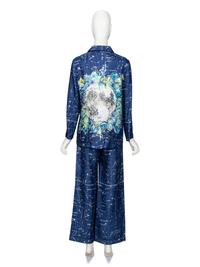 CHRISTIAN DIOR, ASTROLOGY-PRINT SILK TWILL PAJAMA ENSEMBLE