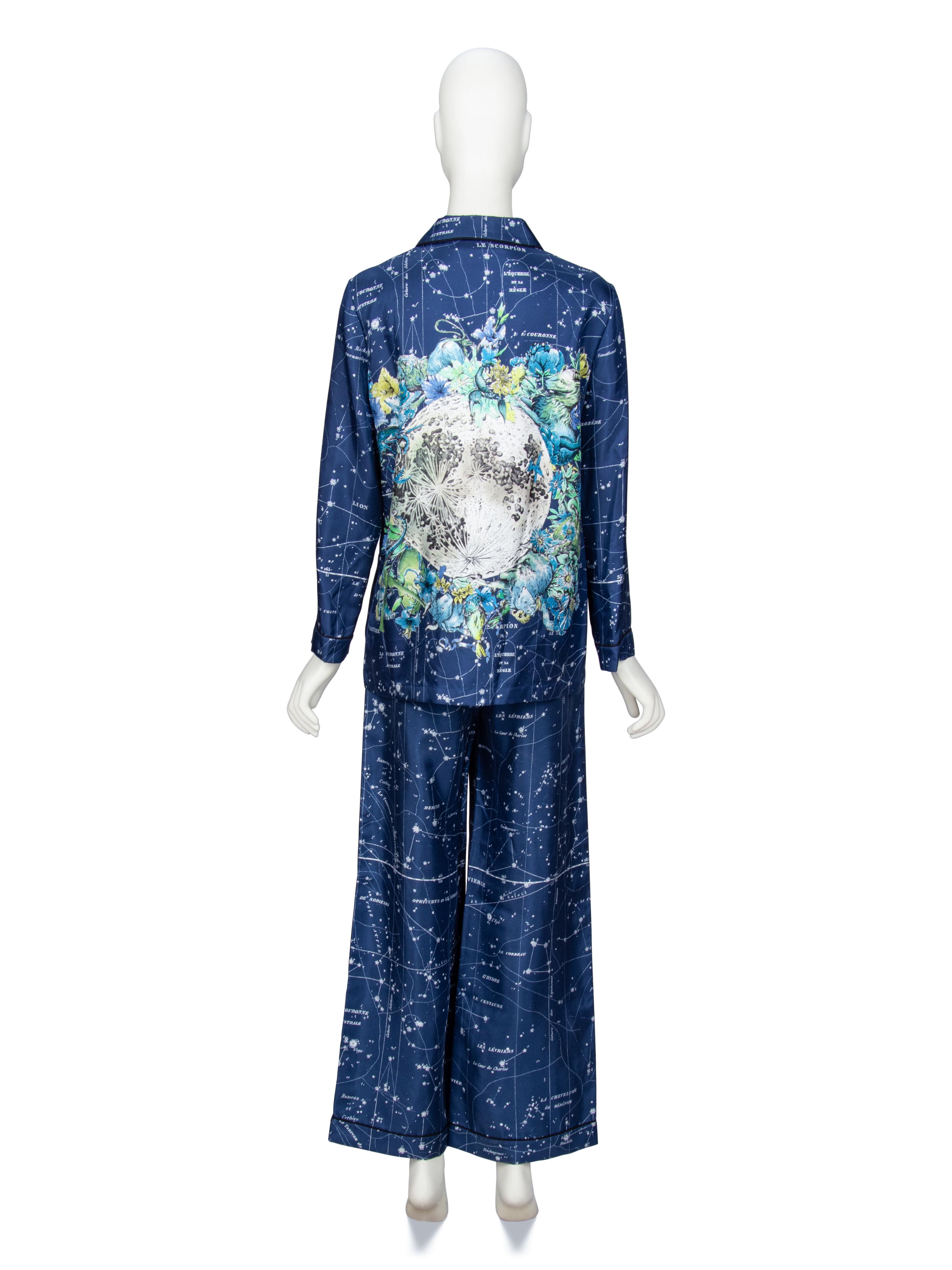 CHRISTIAN DIOR, ASTROLOGY-PRINT SILK TWILL PAJAMA ENSEMBLE