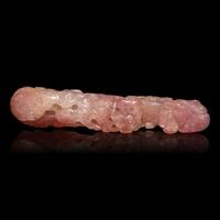 A Chinese Pink Tourmaline 'Dragon and Lingzhi' Belt Hook, 19th Century — 清晚期 碧璽螭龍帶鈎
