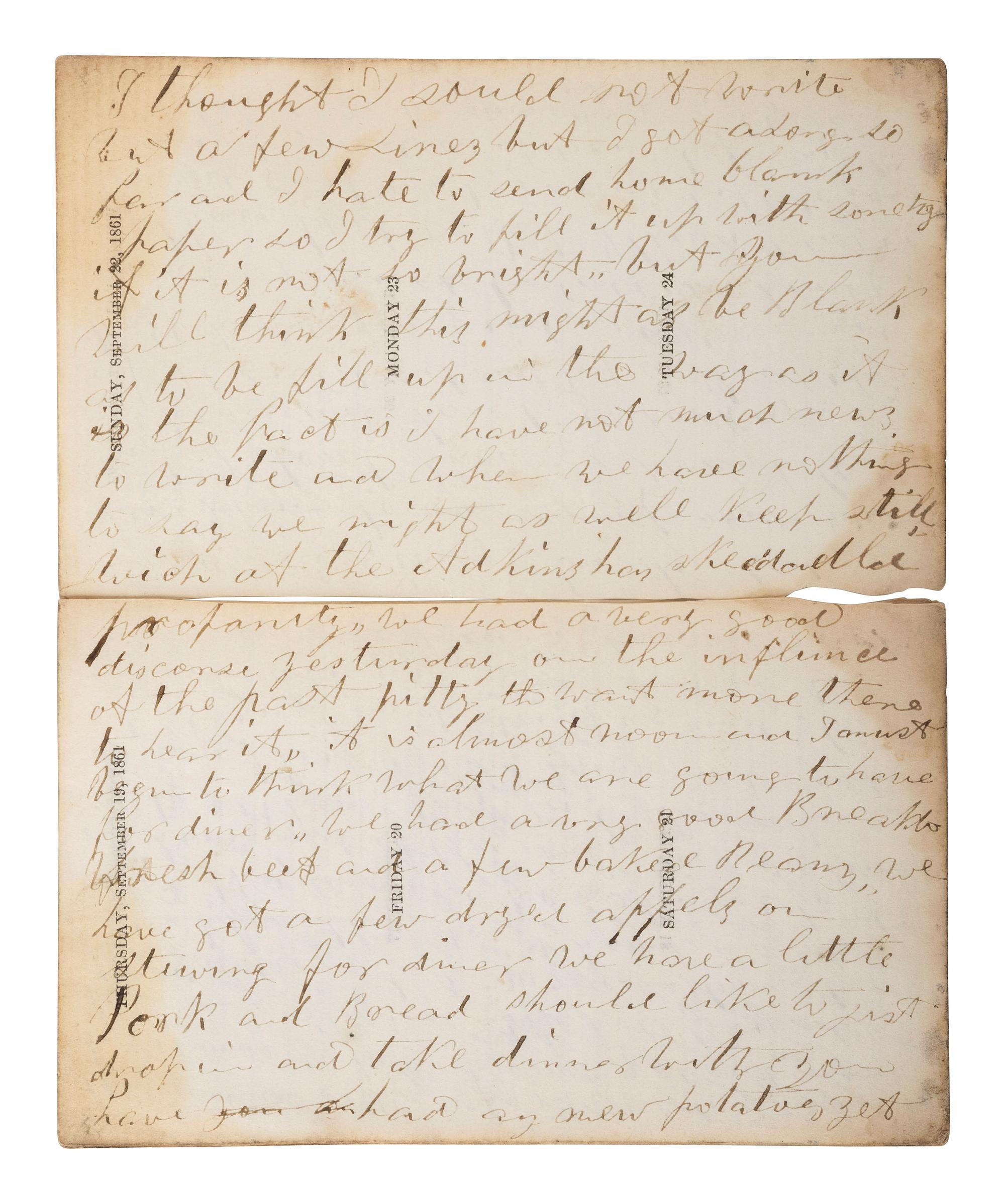 [CIVIL WAR]. Famed 20th Maine archive incl. letters and partial diary featuring Gettysburg content.