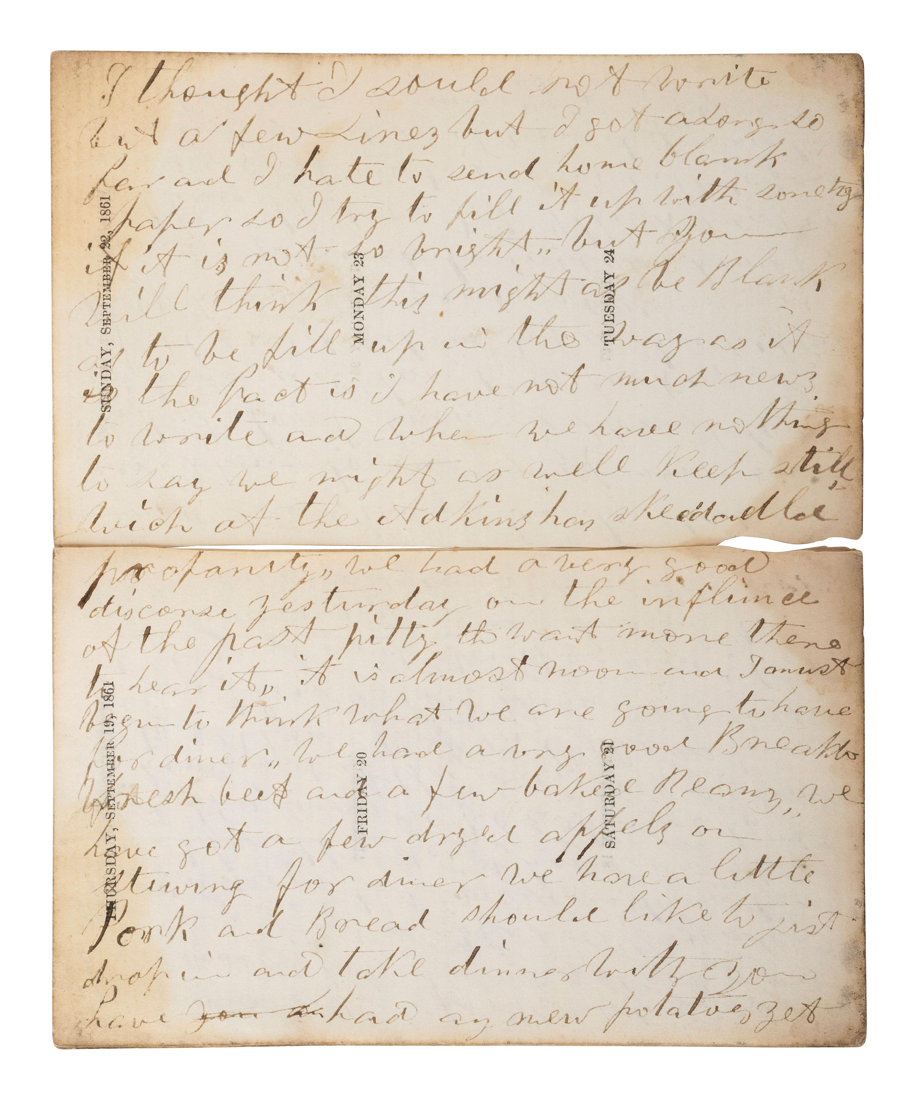 [CIVIL WAR]. Famed 20th Maine archive incl. letters and partial diary featuring Gettysburg content.