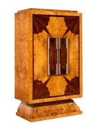 An Art Deco Style Various Woods Inlaid Bar Cabinet