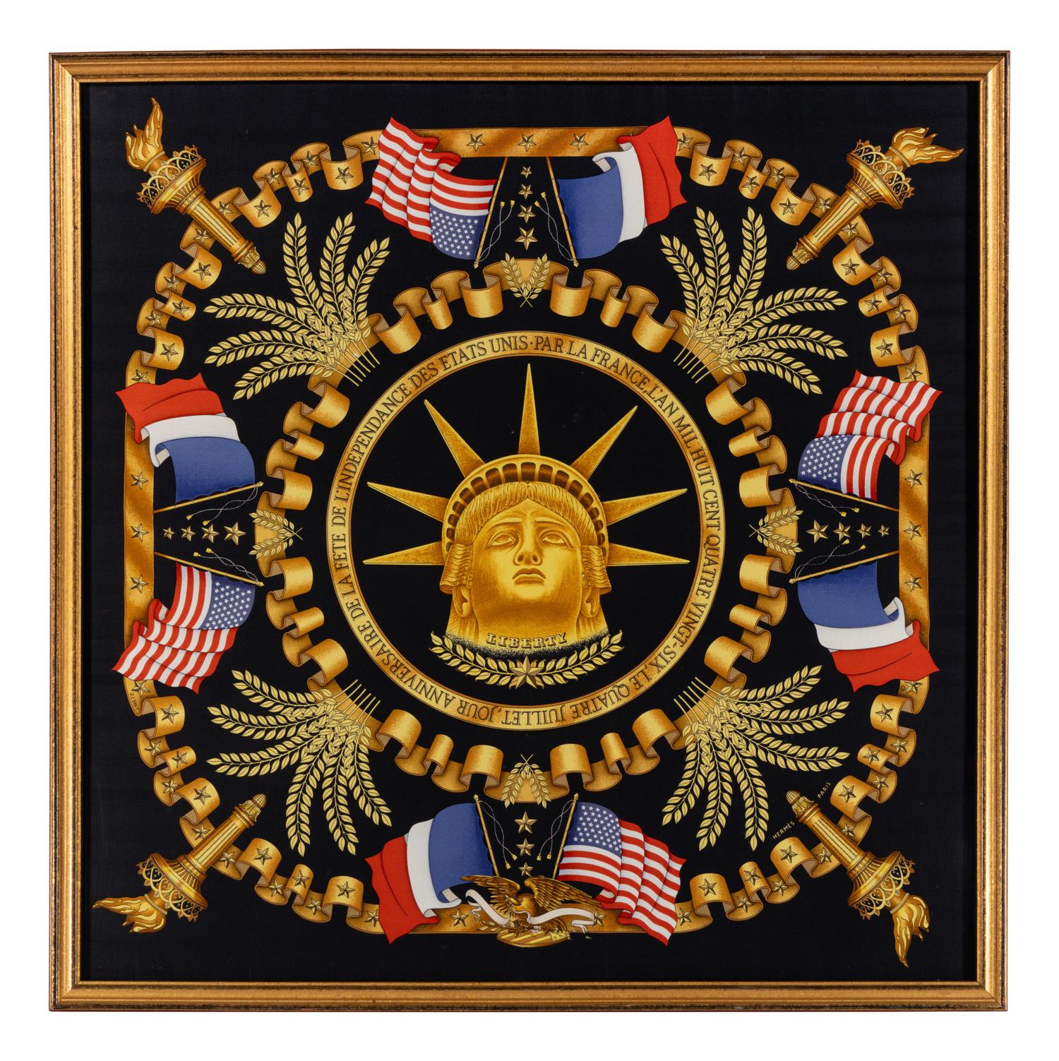 Hermès Framed Silk Scarf, 1984