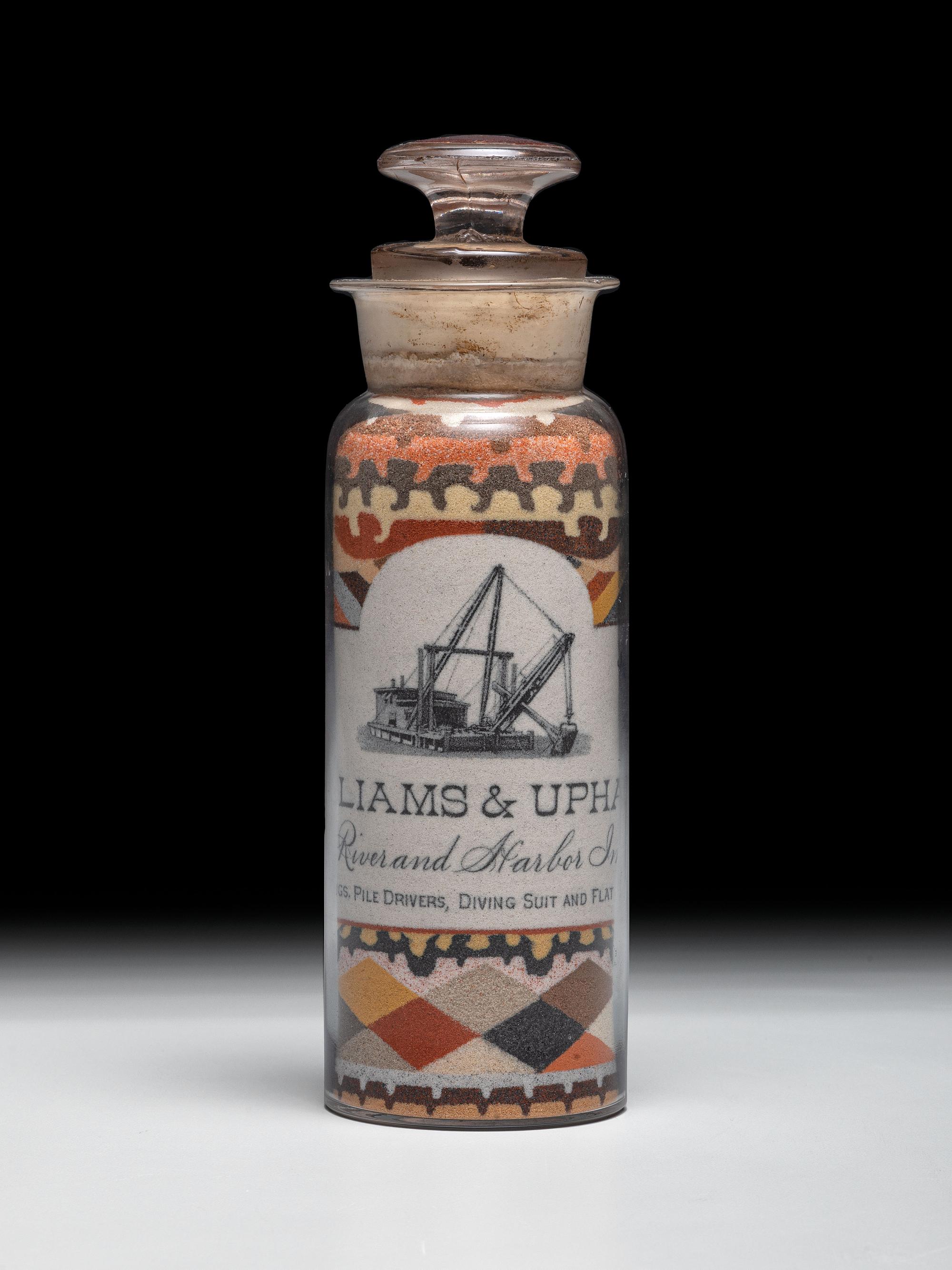 An Andrew Clemens (American, 1857-1894) Williams and Upham Contractors for River and Harbor Improvements Sand Bottle