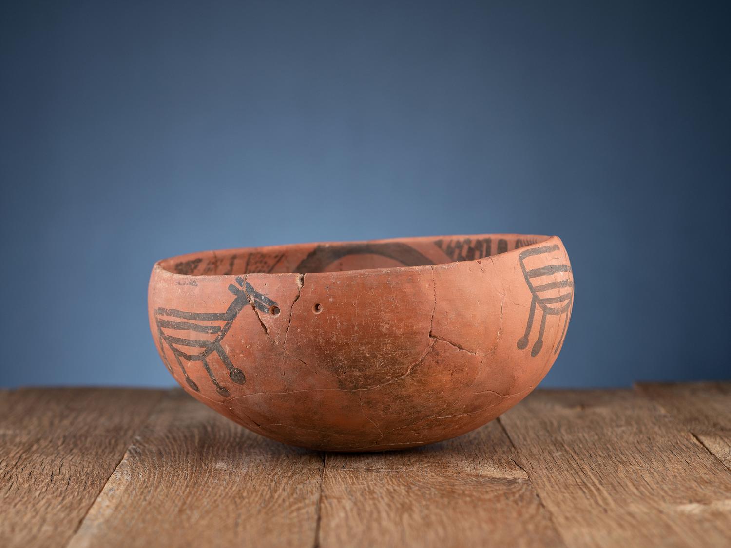 Pinedale Black-on-Red and St. Johns Polychrome Pottery Bowls