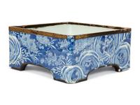 A Chinese Blue and White Porcelain Square Jardinière