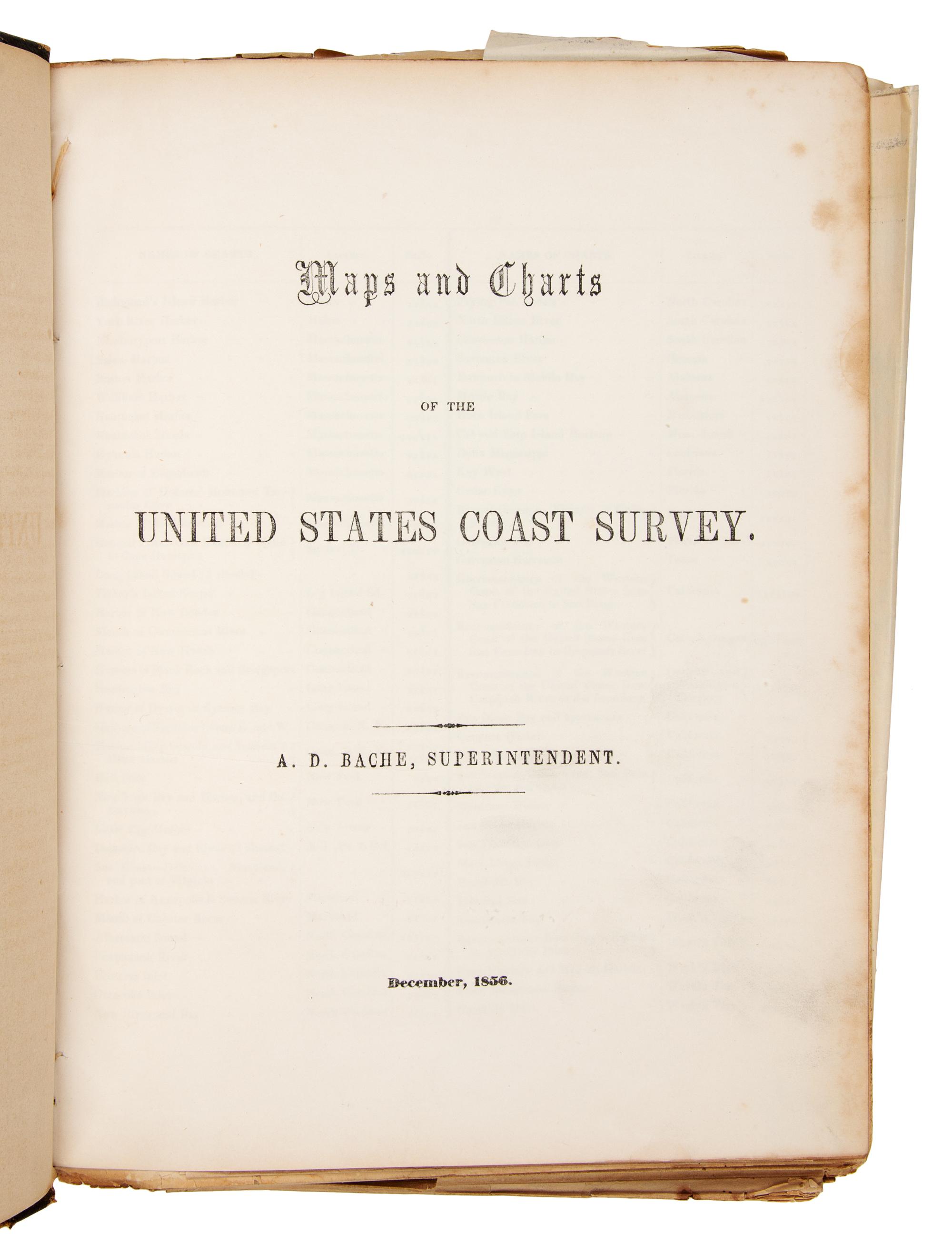 BACHE, Alexander D. (1806-1867) Maps and Charts of the United States Coast Survey. N.p.: n.p., 1854.