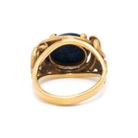 LAPIS LAZULI AND YELLOW GOLD EARRINGS AND RING
