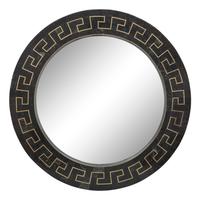 A Neoclassical Style Brass Inlaid Tessellated Marble Mirror