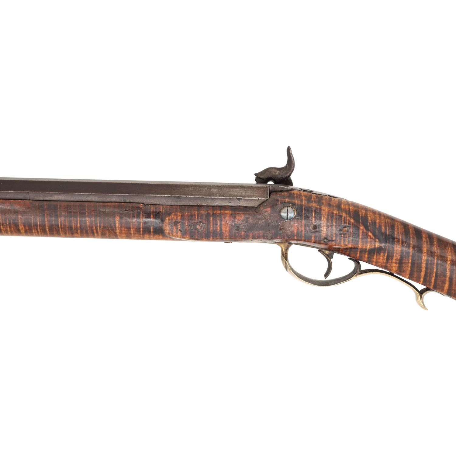 Half-Stock Percussion Rifle with Attractive Five Piece Patchbox