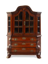 A Diminutive Dutch Gilt Metal Mounted Mahogany Bookcase