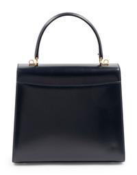 Gucci Navy Leather Front Lock Handbag