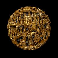 Two Chinese Gilt Wood Panels