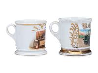 Two Porcelain Occupational Shaving Mugs