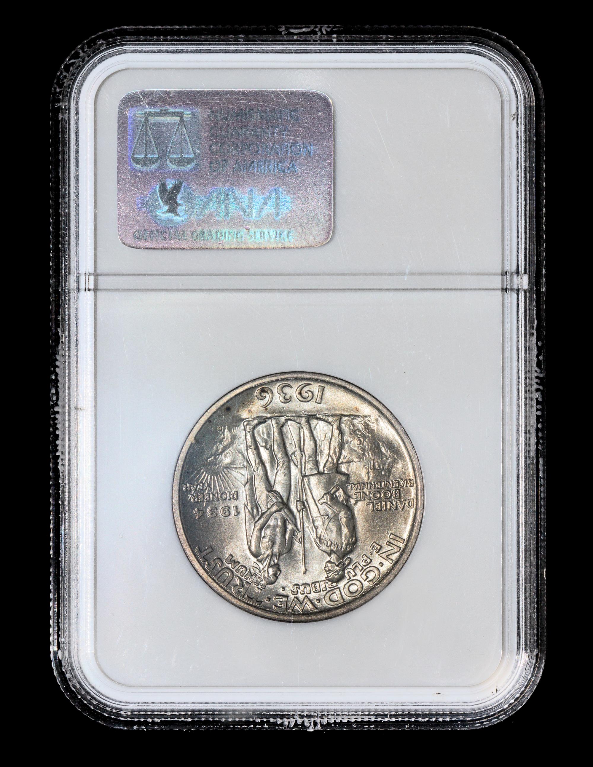 A United States 1936-D Daniel Boone Commemorative 50c Coin — NGC graded MS66