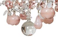 A French Opaline Glass Mounted Six-Light Chandelier