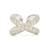 WHITE GOLD AND DIAMOND 'X' RING