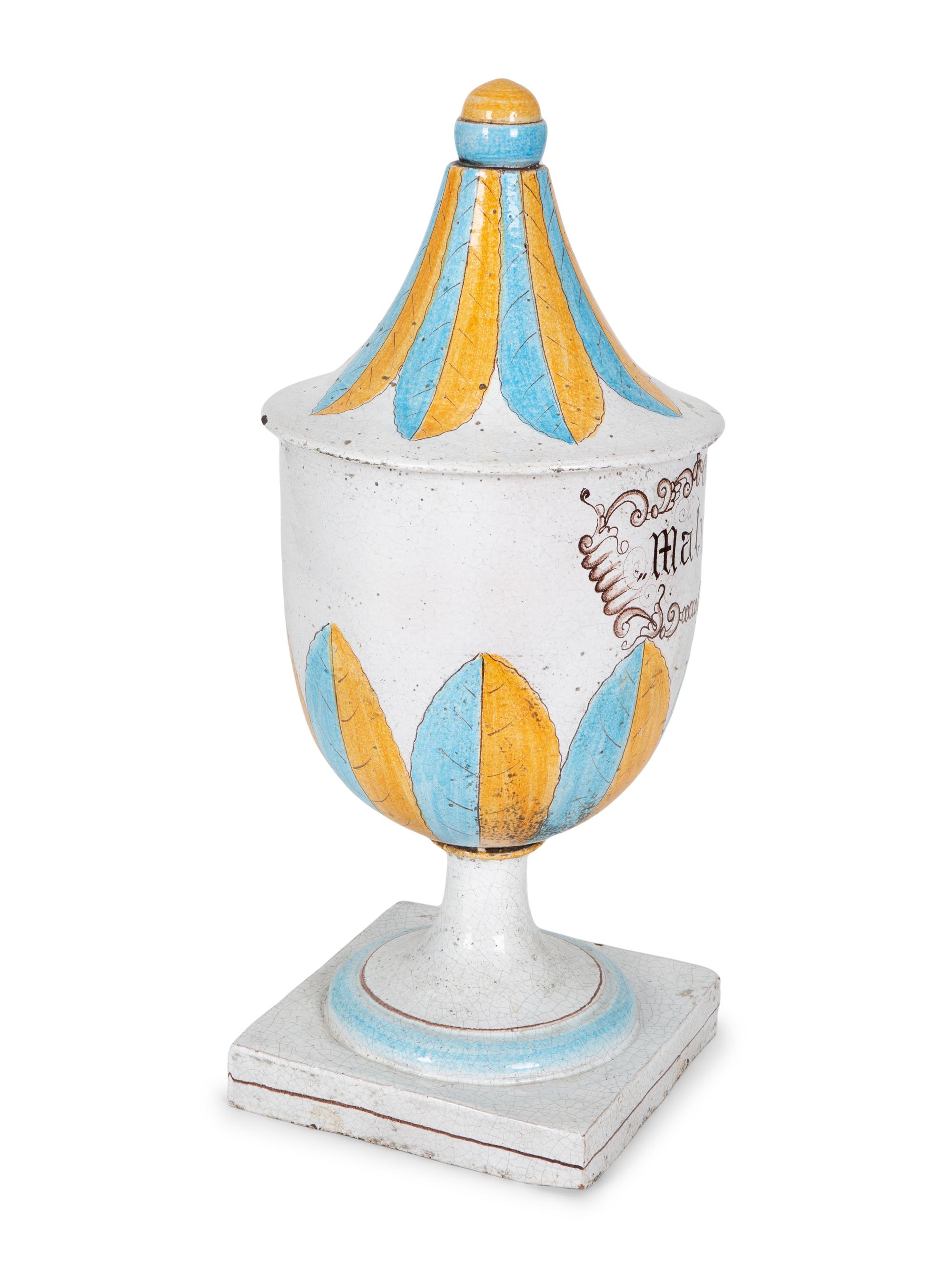 An Italian Faience Large Urn