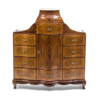 A German Walnut Table Top Cabinet, Height 42 1/2 x width 40 x depth 13 1/2 inches.