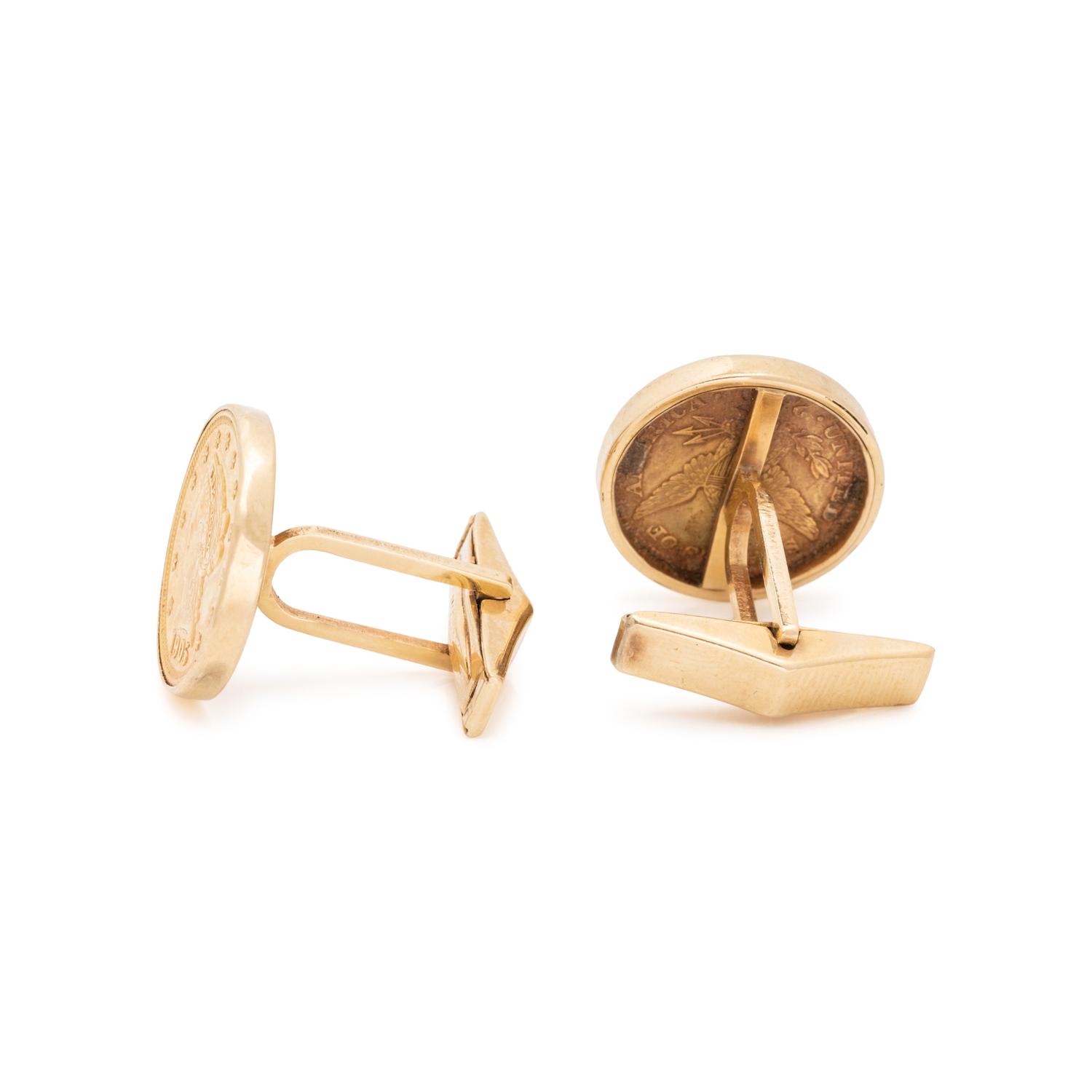YELLOW GOLD COIN CUFFLINKS