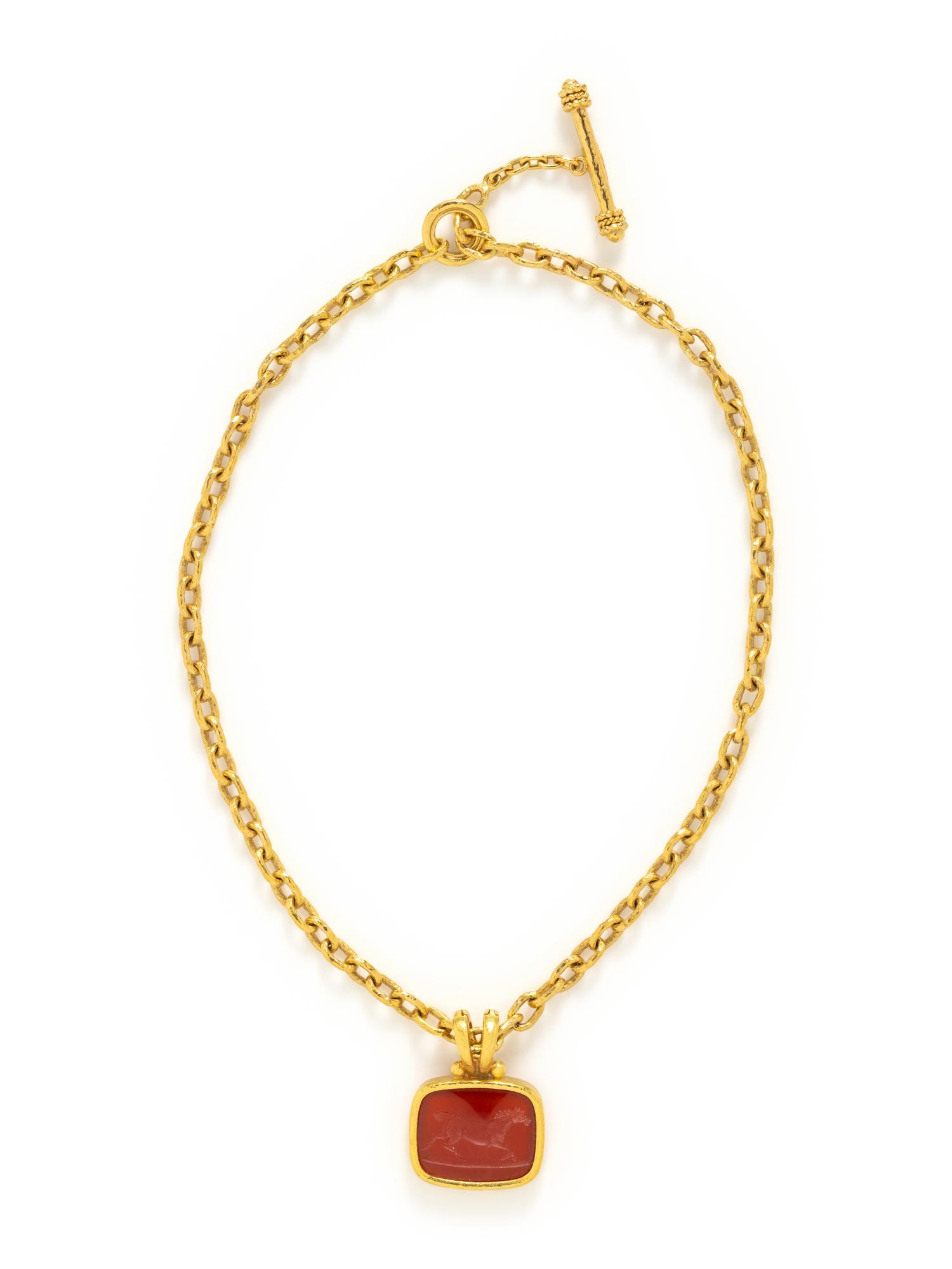 ELIZABETH LOCKE, YELLOW GOLD NECKLACE AND PENDANTS