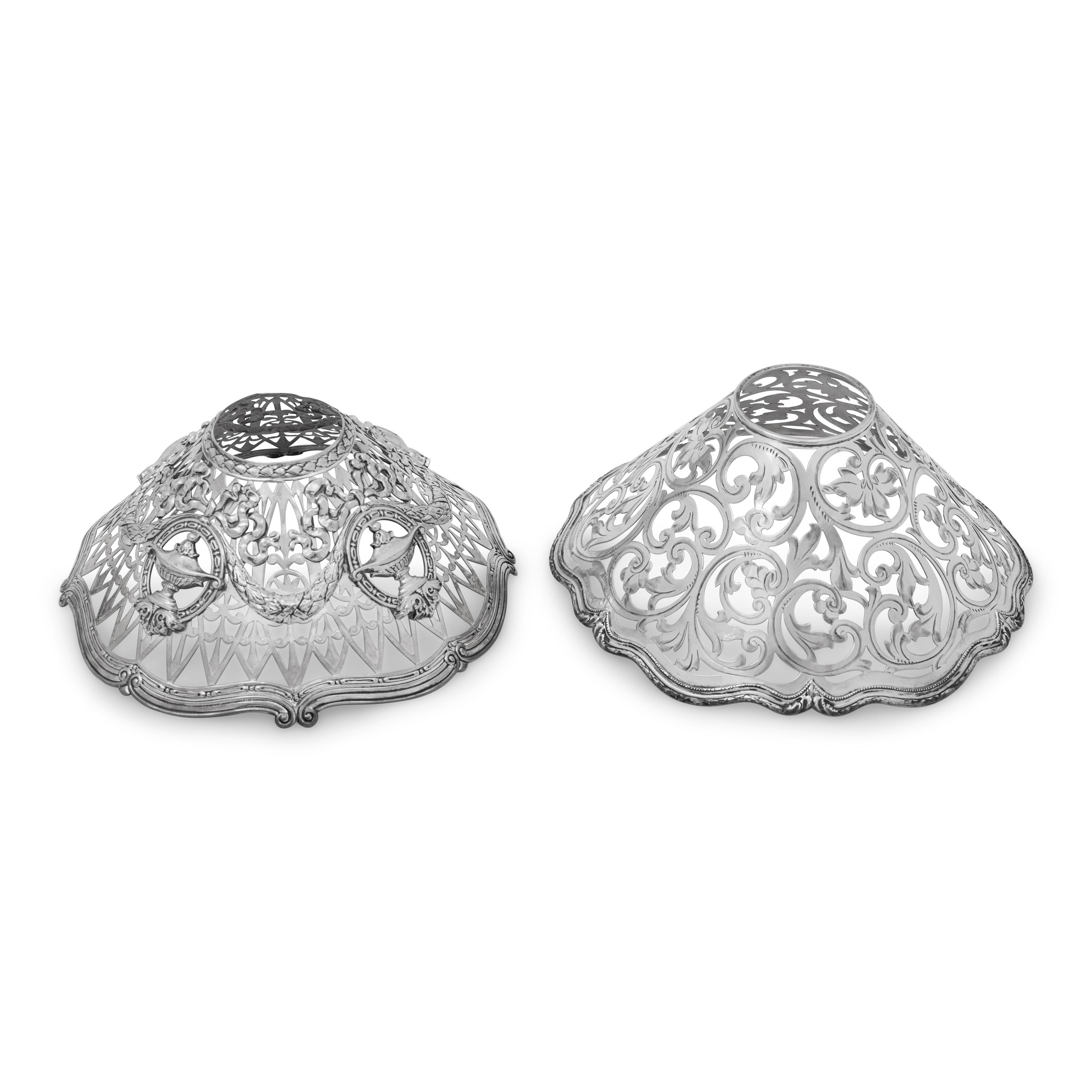 Two Sets of Four American Silver Shades