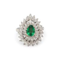 TSAVORITE GARNET AND DIAMOND CONVERTIBLE PENDANT RING