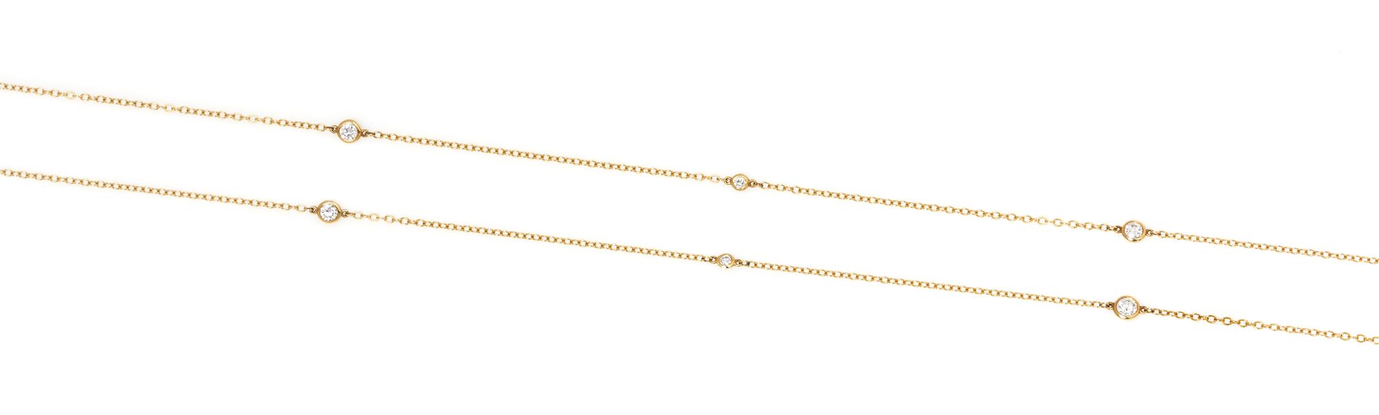 An 18 Karat Yellow Gold "Diamonds by the Yard" Necklace, Elsa Peretti for Tiffany & Co., 3.70 dwts.