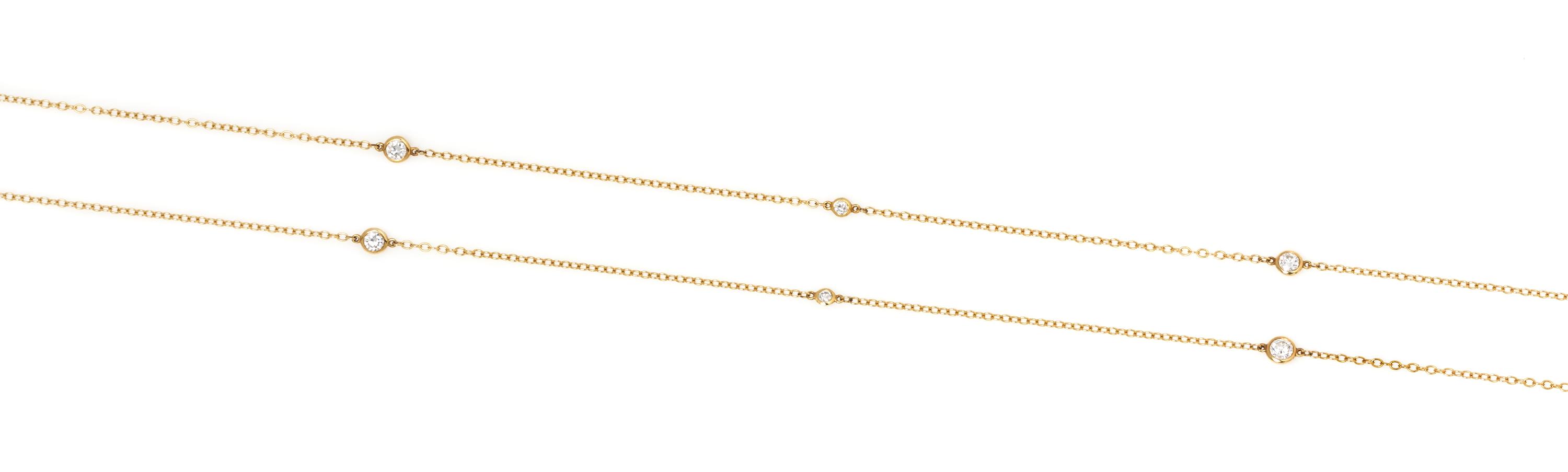 An 18 Karat Yellow Gold "Diamonds by the Yard" Necklace, Elsa Peretti for Tiffany & Co., 3.70 dwts.