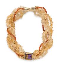 AMETRINE, CITRINE, AND CARNELIAN NECKLACE