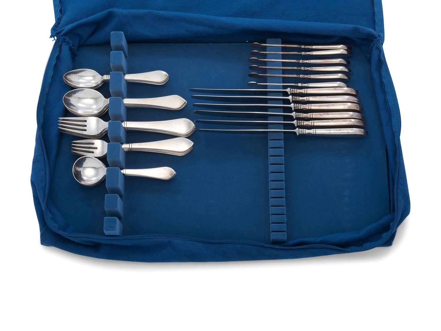 A Georg Jensen Continental Silver Flatware Service
