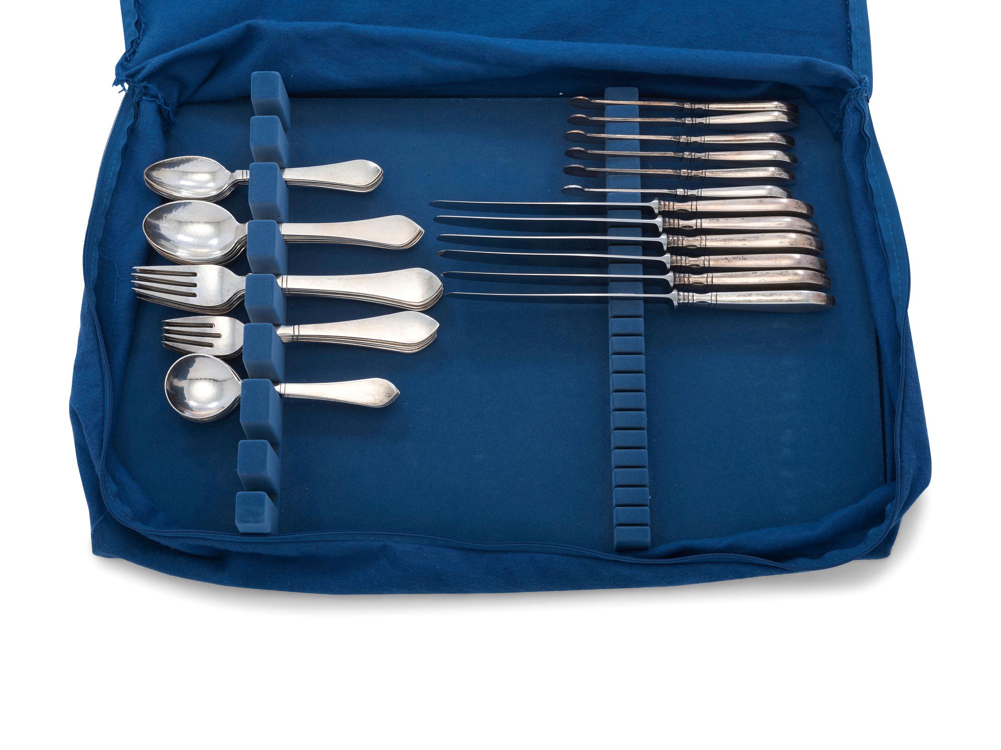 A Georg Jensen Continental Silver Flatware Service