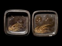 Two Japanese Carved Black Lacquer Articles