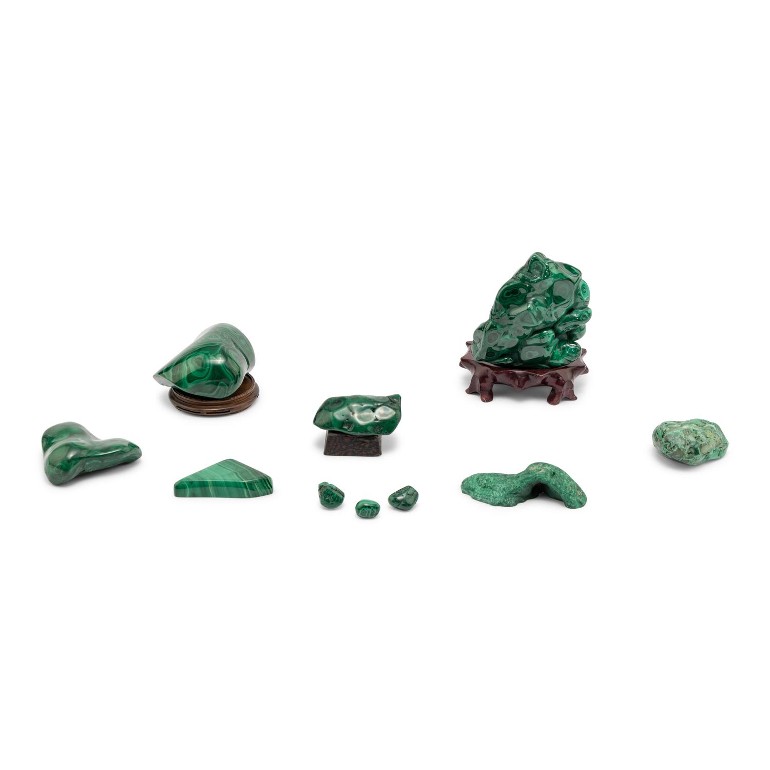 A Group of Ten Malachite Specimens