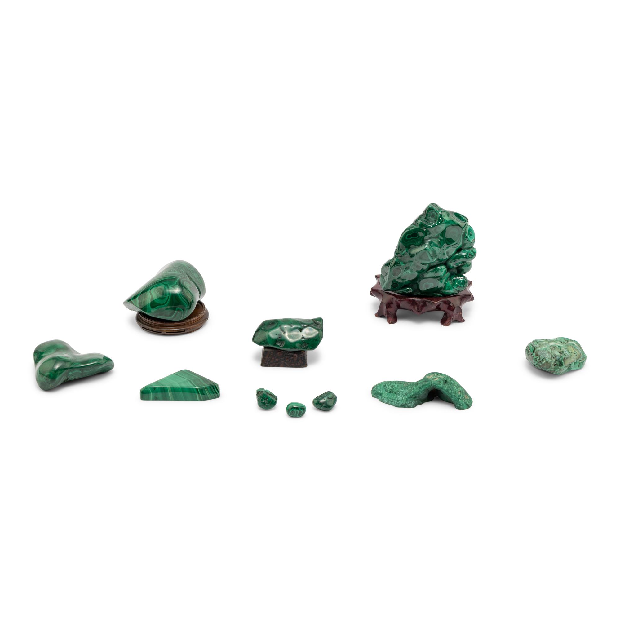 A Group of Ten Malachite Specimens