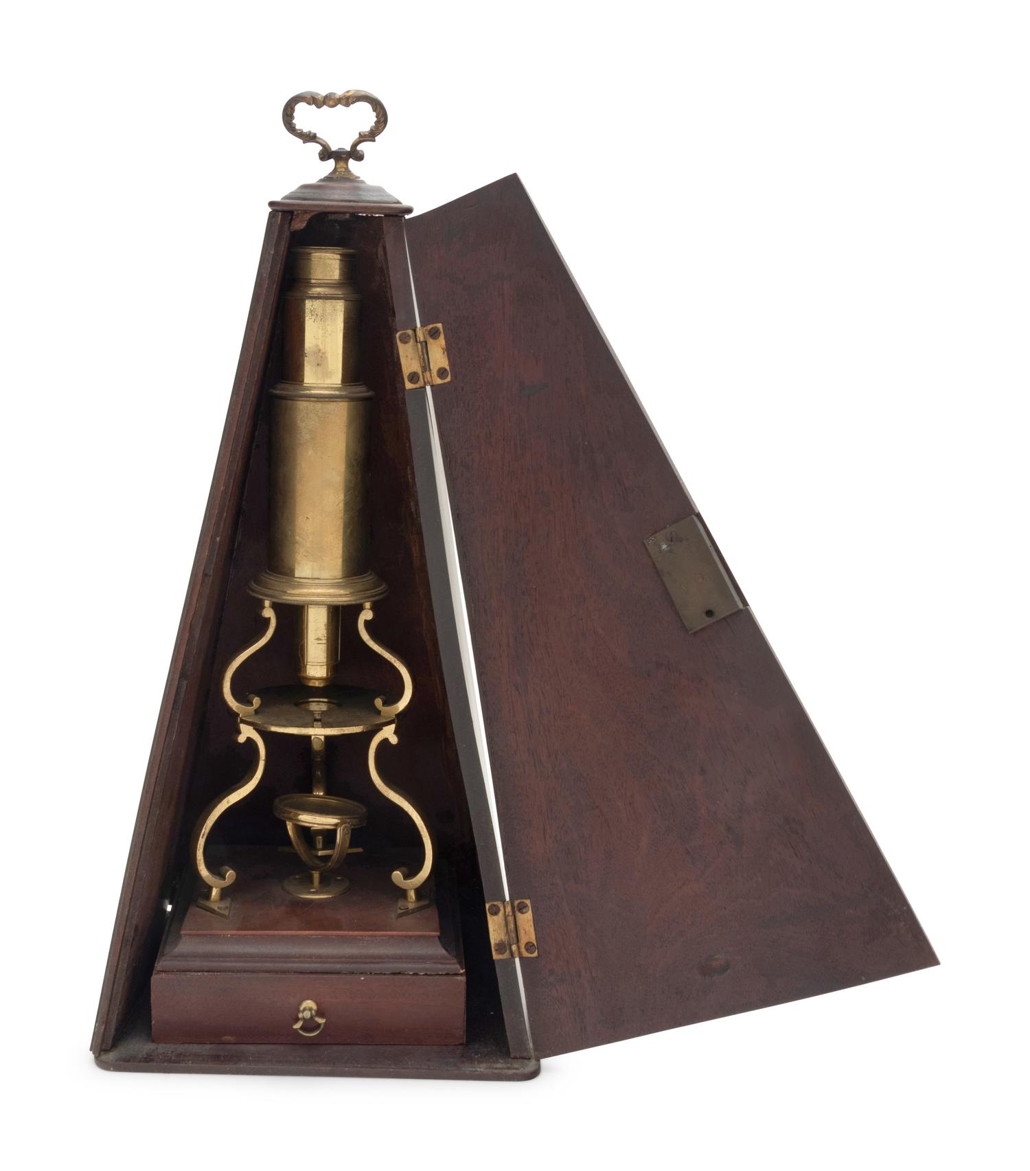 An English Brass Culpepper-Type Microscope